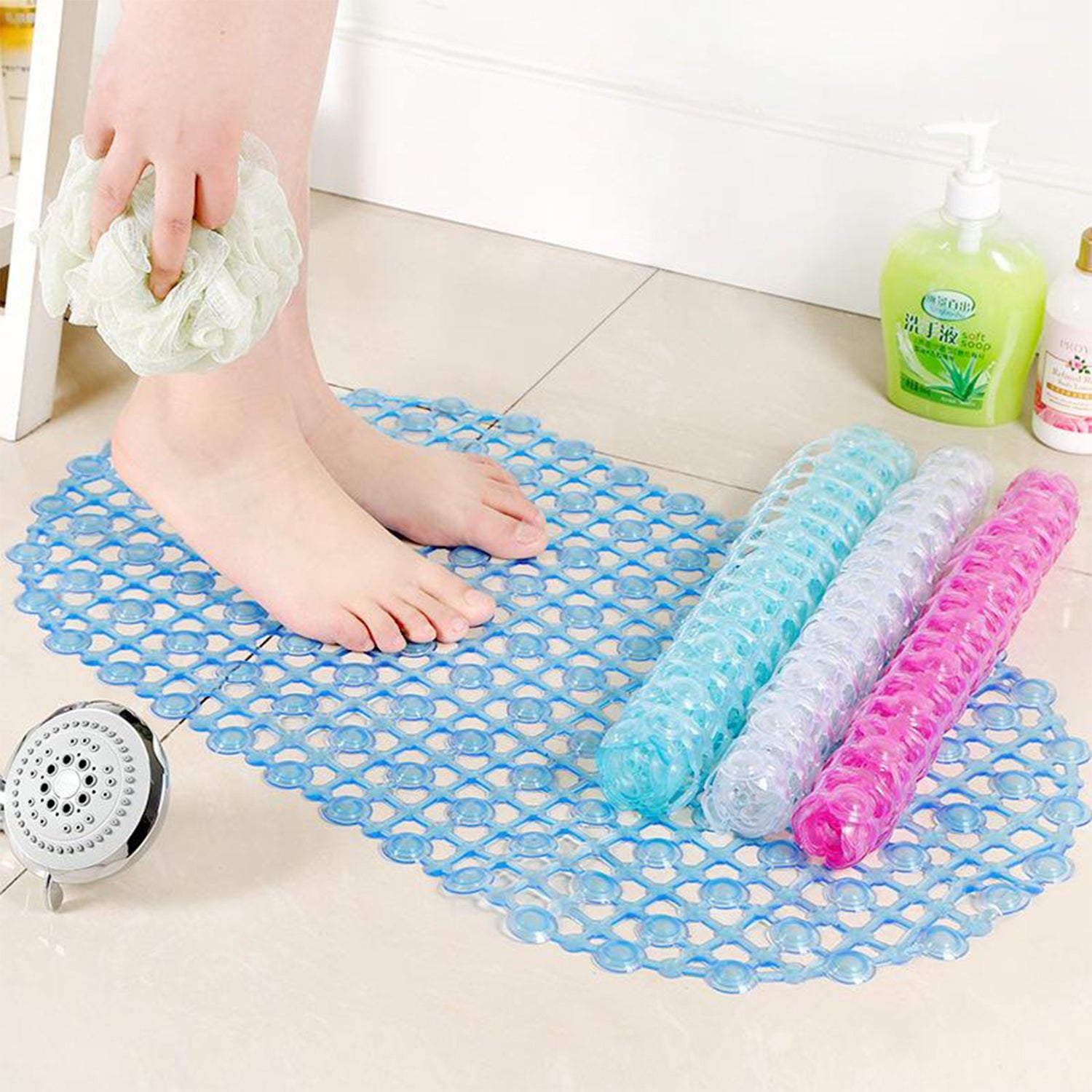 4933 Nonslip Soft Rubber Bath Mat for Bathtub and Shower, Anti Slip Bacterial Anti Bacterial Machine Washable PVC Bath Mat DeoDap 4933 Nonslip Soft Rubber Bath Mat for Bathtub and Shower, Anti Slip Bacterial Anti Bacterial Machine Washable PVC Bath Mat DeoDap